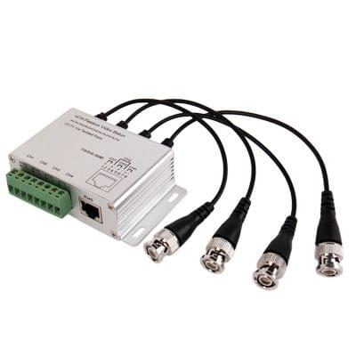 4 CH UTP Passive Video Balun , CCTV Via Twisted Pairs