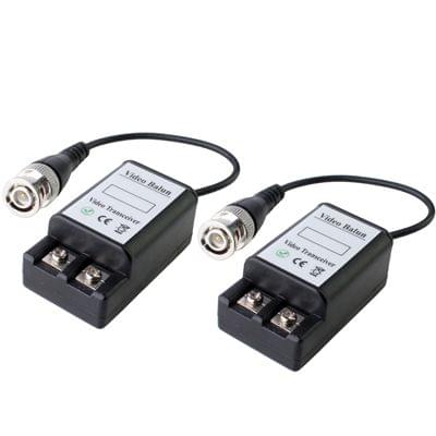 2 PCS 1 Channel Passive Video Transceiver(Black)
