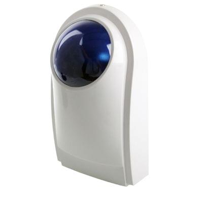 Outdoor Wired Siren with Blue Flashlight (PA-100), Can be used 12V as a Backup Battery (not include)(White)