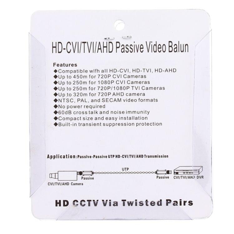 2 PCS 202E-HD CVI/TVI/AHD 1CH Passive Video Balun Coaxial Adapter