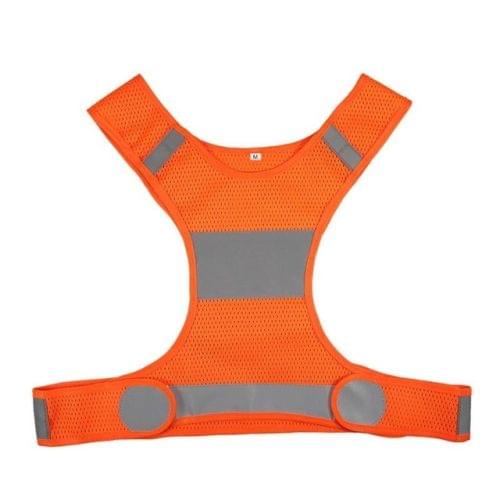 High Visibility Reflective Vest Unisex Outdoor Safety Vests Cycling Vest Men Working Night Running Sports Outdoor Clothes, Size:L(Waist 36.2-41.7in)(Orange)