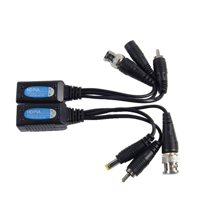 2 PCS Anpwoo 500PVA Spliceable 3 in 1 Power + Video + Audio Balun HD-CVI/AHD/TVI Passive Twisted Transceiver