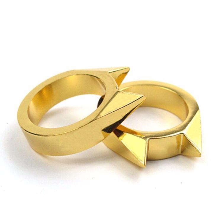 Women Men Safety Survival Ring Tool Self Defence Stainless Steel Finger Defense Ring(Black)