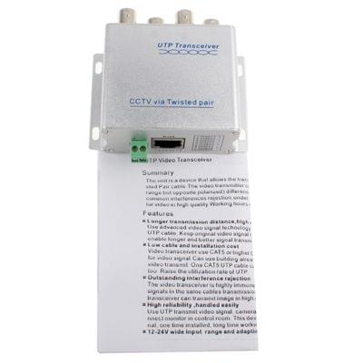4 BNC Channel to RJ45 CCTV UTP Passive Video Transceiver
