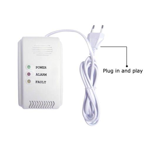Home Security Combustible Gas Leak Alert Detector Voice Alarm Sensor, EU Plug