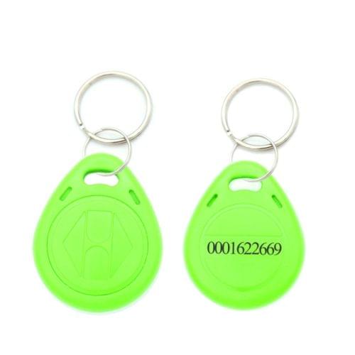10 PCS 125KHz TK/EM4100 Proximity ID Card Chip Keychain Key Ring(Green )