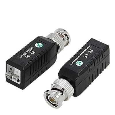 2 PCS CCTV Twisted BNC Single Channel Passive Video Balun Transceiver(Black)