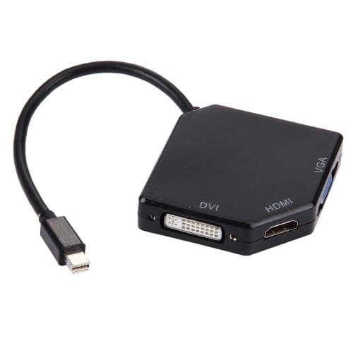 3 in 1 Mini Display Port to HDMI / VGA / DVI Digi-port Adapter(Black)