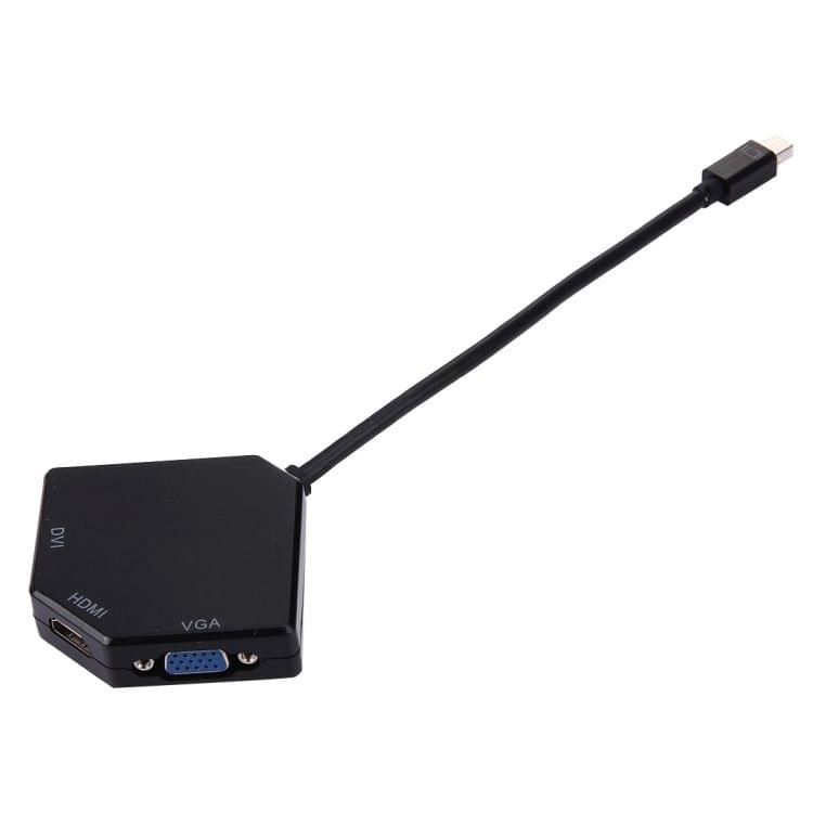 3 in 1 Mini Display Port to HDMI / VGA / DVI Digi-port Adapter(Black)
