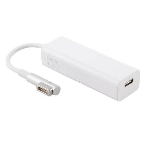 AnyWatt 45W USB-C / Type-C Female to 5 Pin MagSafe 1 Male L Head Series Charge Adapter Converter for MacBook (White)
