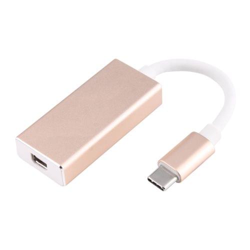 15cm 4Kx2K 60HzUSB-C / Type-C 3.1 Male to Mini DisplayPort Female Adapter Cable for MacBook 12 inch, Chromebook Pixel 2015 Tablet PC(Gold)