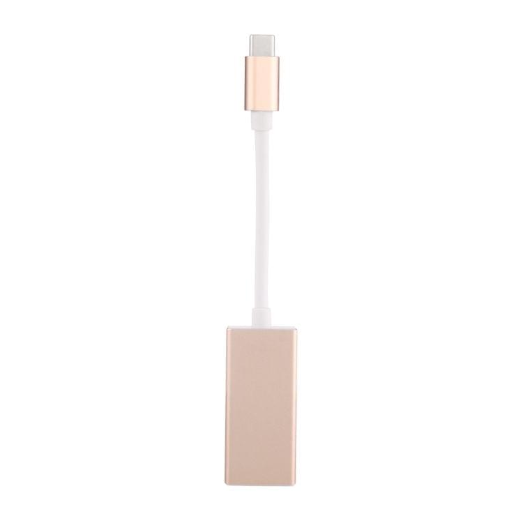15cm 4Kx2K 60HzUSB-C / Type-C 3.1 Male to Mini DisplayPort Female Adapter Cable for MacBook 12 inch, Chromebook Pixel 2015 Tablet PC(Gold)
