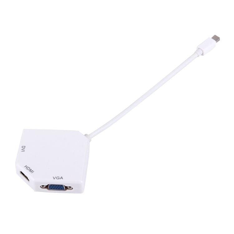 3 in 1 Mini Display Port to HDMI / VGA / DVI Digi-port Adapter(White)