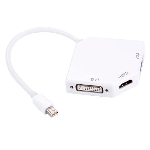 3 in 1 Mini Display Port to HDMI / VGA / DVI Digi-port Adapter(White)