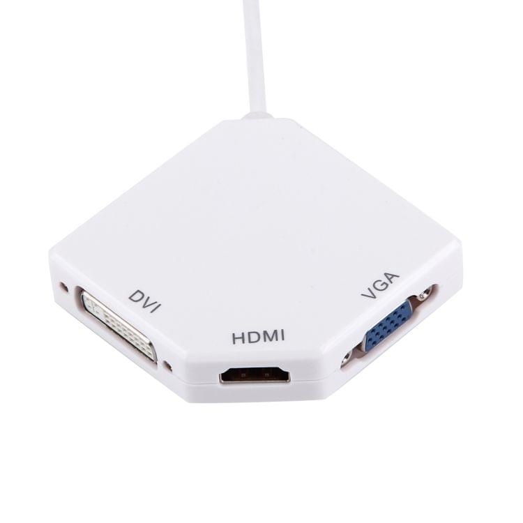 3 in 1 Mini Display Port to HDMI / VGA / DVI Digi-port Adapter(White)