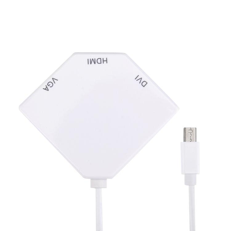 3 in 1 Mini Display Port to HDMI / VGA / DVI Digi-port Adapter(White)