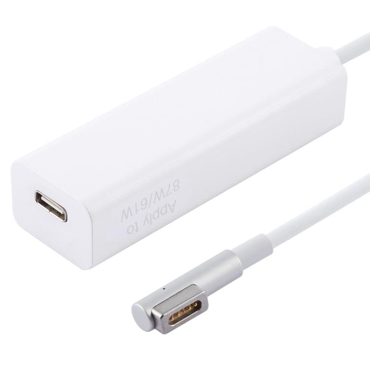 AnyWatt 60W USB-C / Type-C Female to 5 Pin MagSafe 1 Male L Head Series Charge Adapter Converter for MacBook (White)