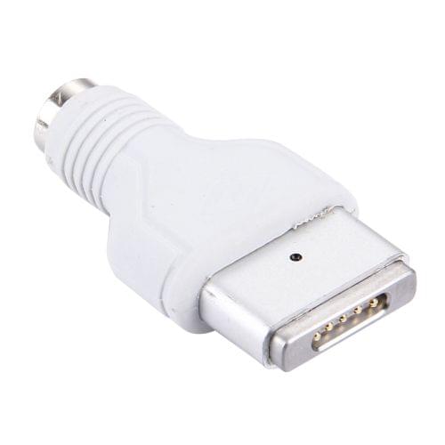 5.5x2.1mm Female to 5 Pin T Style MagSafe 2 Power Adapter for Apple Macbook A1425 A1435 A1465 A1502(White)