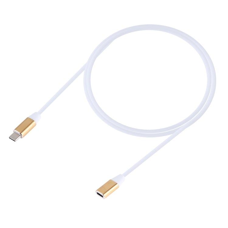 USB-C / Type-C Male to USB-C Female Aluminum Alloy Extender Extension Cable, Length: 1m(Gold)