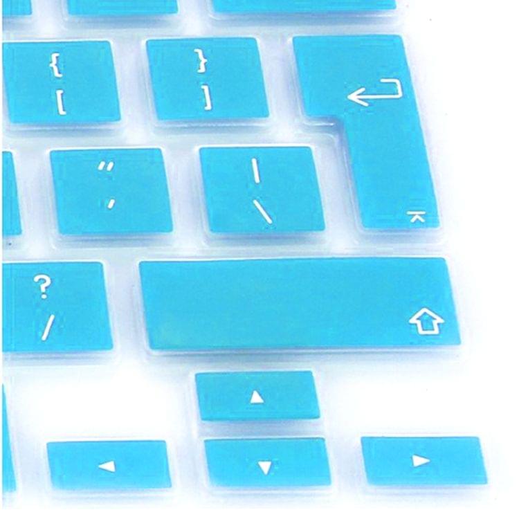10 PCS Silicone Soft European-style English Keyboard Protector Cover Skin for MacBook Pro 13.3 inch / 15.4 inch / 17.3 inch(Baby Blue)
