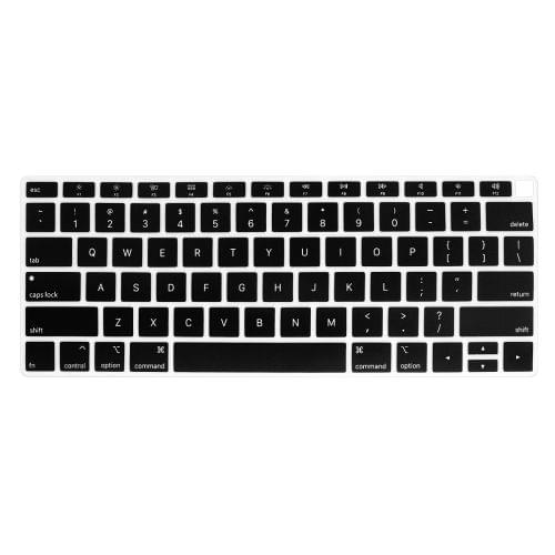 ENKAY Hat-prince US Version of The Notebook Ultra-thin  Silicone Color Keyboard Protective Cover for MacBook Air 13.3 inch A1932 (2018) (Black)