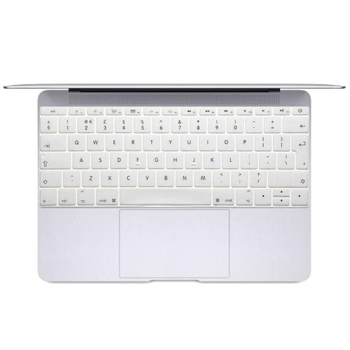 Soft 12 inch Translucent Colorized Keyboard Protective Cover Skin for new MacBook, European Version(White)