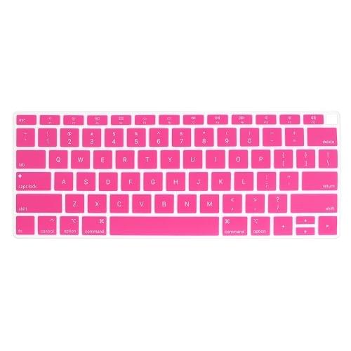 ENKAY Hat-prince US Version of The Notebook Ultra-thin  Silicone Color Keyboard Protective Cover for MacBook Air 13.3 inch A1932 (2018) (Pink)