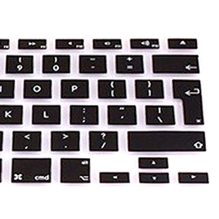10 PCS Silicone Soft European-style English Keyboard Protector Cover Skin for MacBook Pro 13.3 inch / 15.4 inch / 17.3 inch(Black)