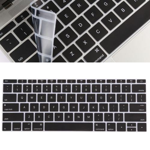 Keyboard Protector Silica Gel Film for MacBook Retina 12 / Pro 13 (A1534 / A1708)(Black)
