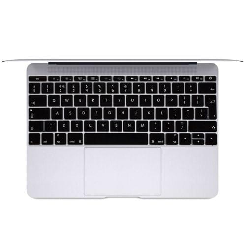 Soft 12 inch Translucent Colorized Keyboard Protective Cover Skin for new MacBook, European Version(Black)