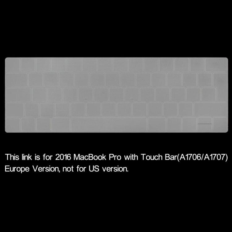 ENKAY TPU Keyboard Protector Cover for MacBook Pro 13.3 Inch (2016) with Touch Bar & Pro 15.4 Inch (2016) with Touch Bar (A1706 / A1707) , Europe Version