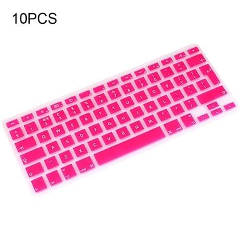 10 PCS Silicone Soft European-style English Keyboard Protector Cover Skin for MacBook Pro 13.3 inch / 15.4 inch / 17.3 inch(Magenta)