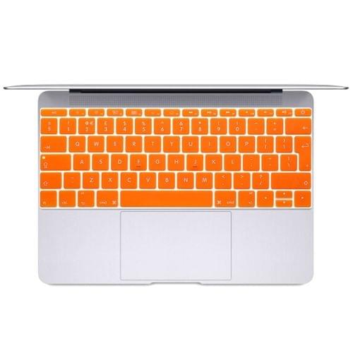 Soft 12 inch Translucent Colorized Keyboard Protective Cover Skin for new MacBook, European Version(Orange)