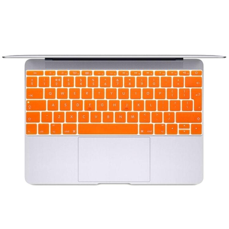 Soft 12 inch Translucent Colorized Keyboard Protective Cover Skin for new MacBook, European Version(Orange)