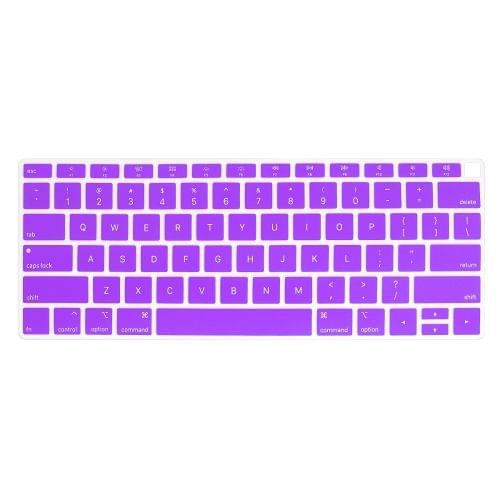 ENKAY Hat-prince US Version of The Notebook Ultra-thin  Silicone Color Keyboard Protective Cover for MacBook Air 13.3 inch A1932 (2018) (Purple)