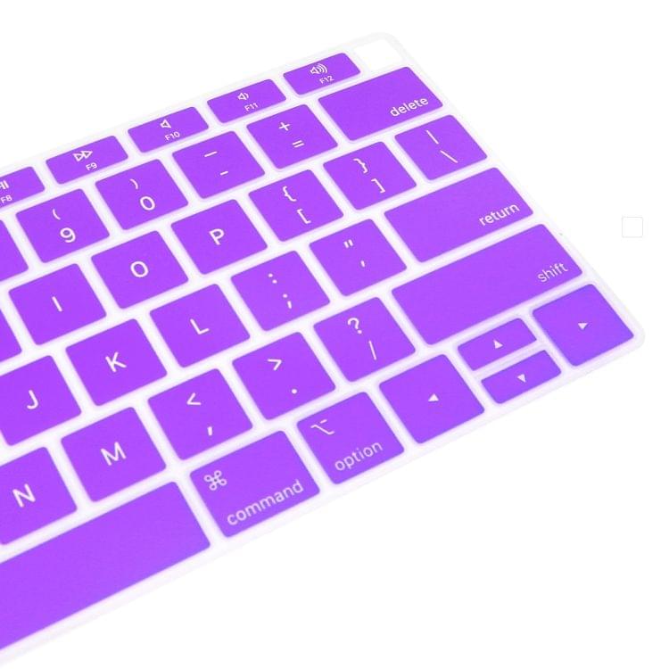 ENKAY Hat-prince US Version of The Notebook Ultra-thin  Silicone Color Keyboard Protective Cover for MacBook Air 13.3 inch A1932 (2018) (Purple)