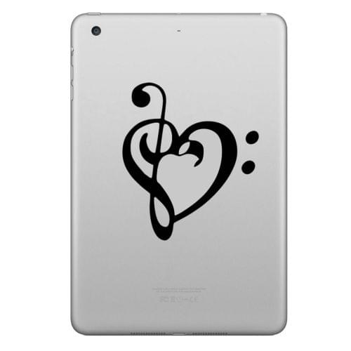 ENKAY Hat-Prince Musical Notes Heart Pattern Removable Decorative Skin Sticker for iPad mini / 2 / 3 / 4