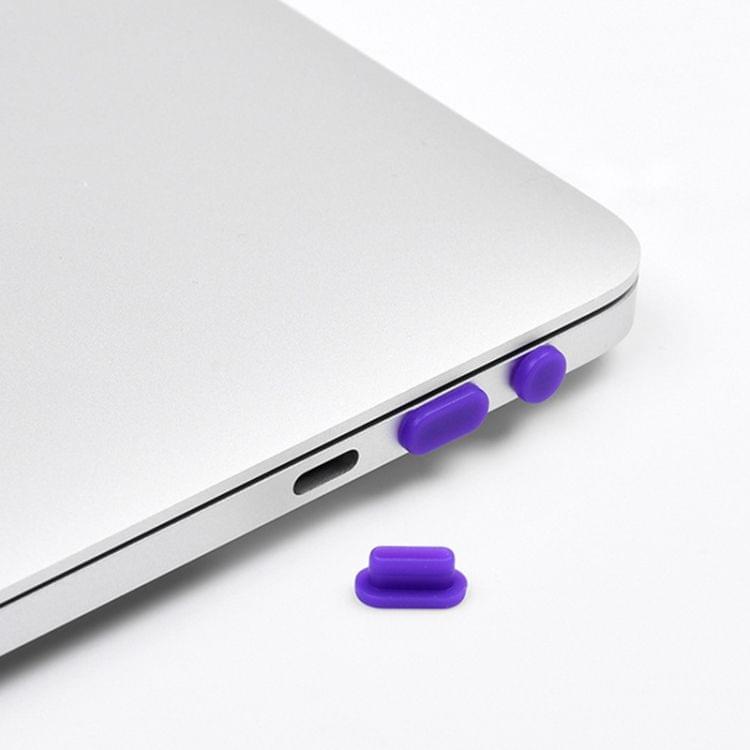 5 in 1 Silicone Anti Dust Plug Protective Cover for MacBook Pro 13.3 inch A1706 (2016 - 2017), MacBook Pro 13.3 inch A1708 (2016 - 2017), MacBook Pro 15.4 inch A1707 (2016 - 2017)(Purple)