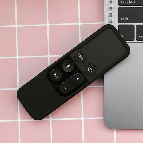 5F01 Somatosensory Remote Control Anti-fall Silicone Protective Cover for Apple TV 4, with Lanyard(Black)