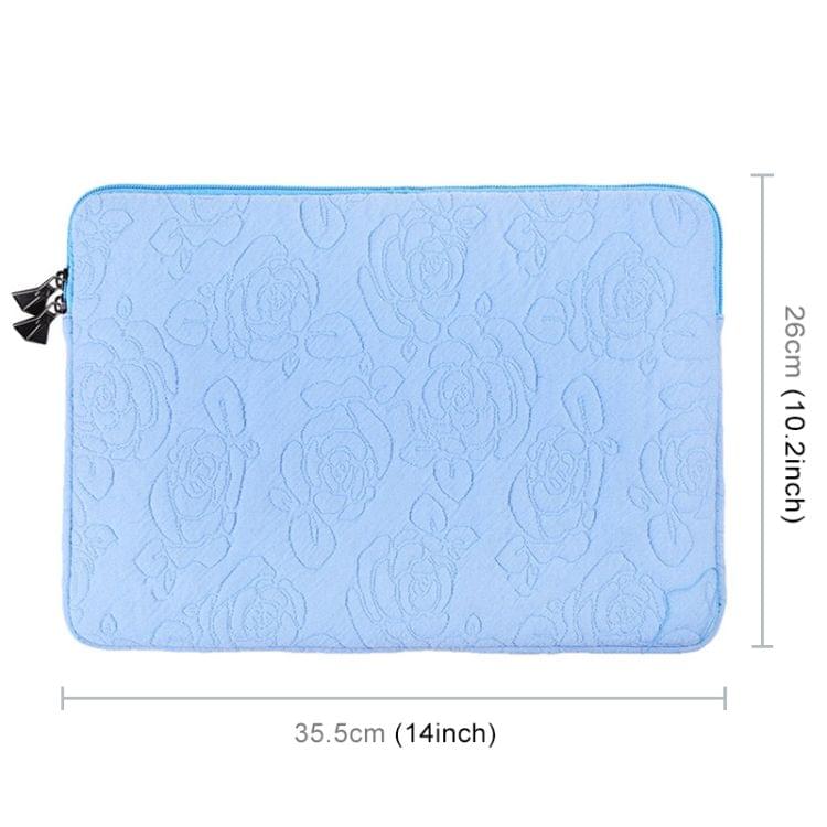 Rose Pattern Neoprene Fashion Sleeve Bag Laptop Bag for MacBook 13.3 inch (Blue)