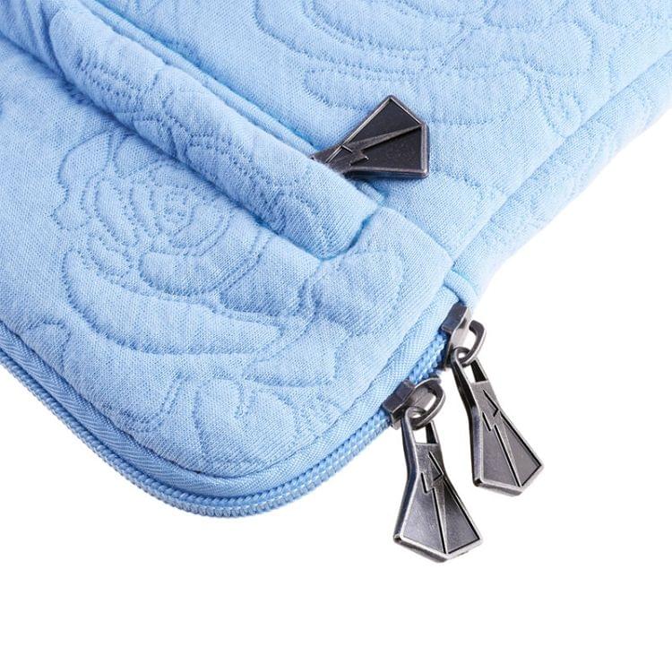 Rose Pattern Neoprene Fashion Sleeve Bag Laptop Bag for MacBook 13.3 inch (Blue)