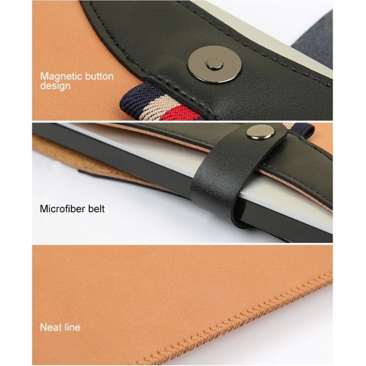 Horizontal Magnetic Buckle Laptop Microfiber Leather Inner Bag for MacBook Pro 15.4 inch(Red + Black)