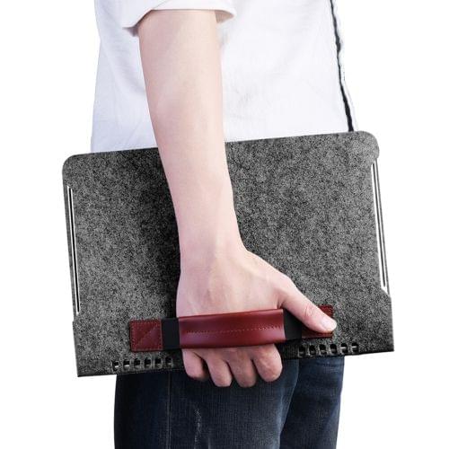 Portable Stylish Business Felt Sleeve Bag Protective Case for MacBook 13.3 inch (Dark Gray)