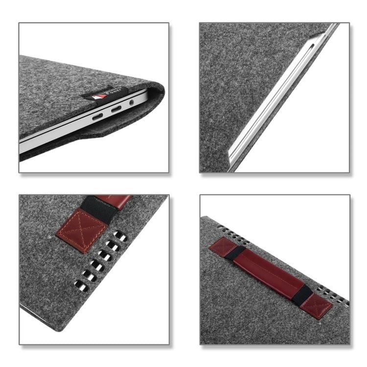 Portable Stylish Business Felt Sleeve Bag Protective Case for MacBook 13.3 inch (Dark Gray)