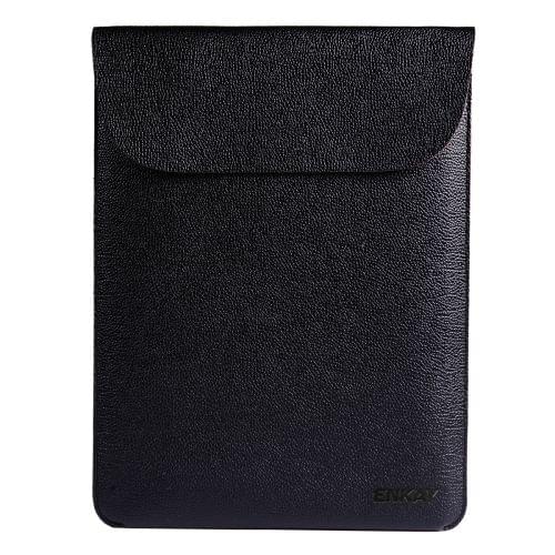 ENKAY  Vertical Section Ultra-light Ultra-thin PU Leather Liner Bag Computer Bag Protective Leather Case for MacBook Pro 15.6-inch (Black)