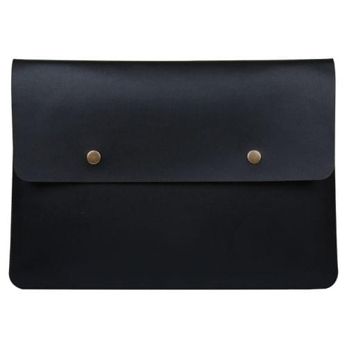 Flip Cover Laptop Microfiber Leather Inner Bag for Macbook Air Retina 13.3 inch (Black)