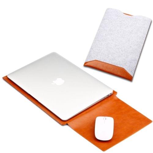 Laptop Crazy Horse Texture Fur Felt Inner Bag for MacBook 13.3 inch (2016 - 2017) (Light Brown)
