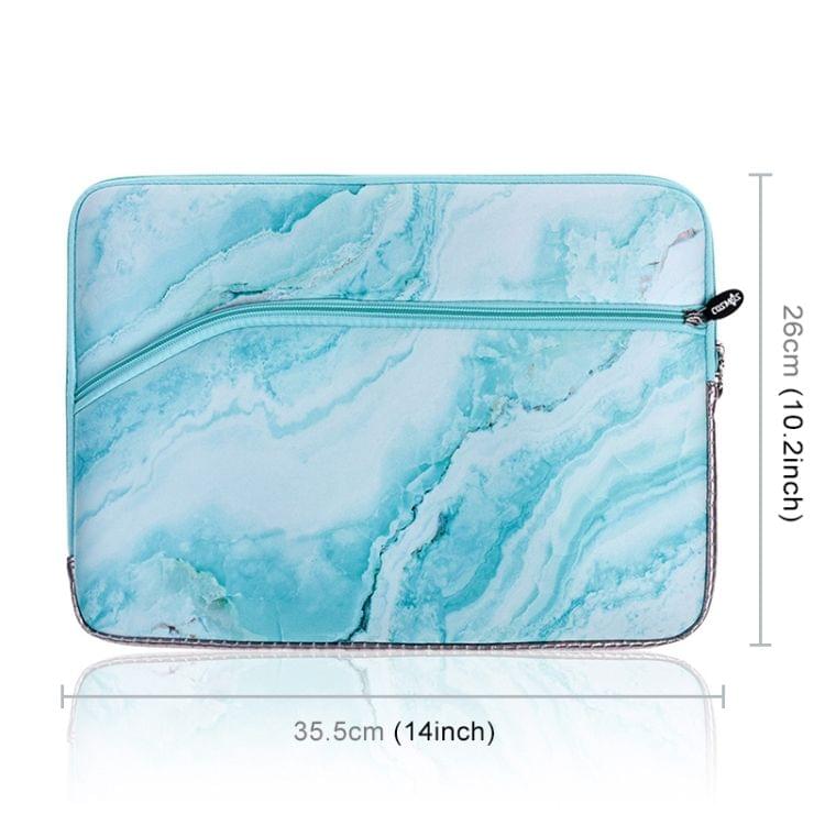 Simple Marble Pattern Neoprene Fashion Sleeve Bag Laptop Bag for MacBook 13.3 inch (Green)