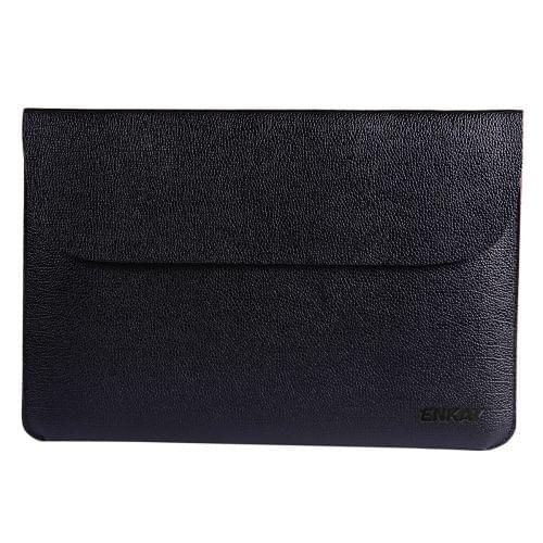 ENKAY Cross-section Ultra-light Ultra-thin PU Leather Liner Bag Computer Bag Protection Leather Case for MacBook Air 11 inch (Black)