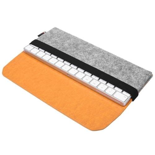 For Apple Magic2 Keyboard Portable Wireless Bluetooth Keyboard Dustproof Storage Bag PU Leather Wool Felt Protective Bag(Orange)